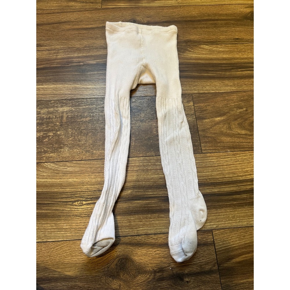 Baby Gap Toddler White Cable Knit Bear Tights 4-5 years
